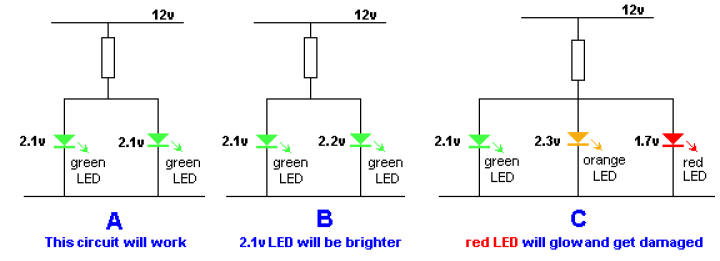 LEDs parallel