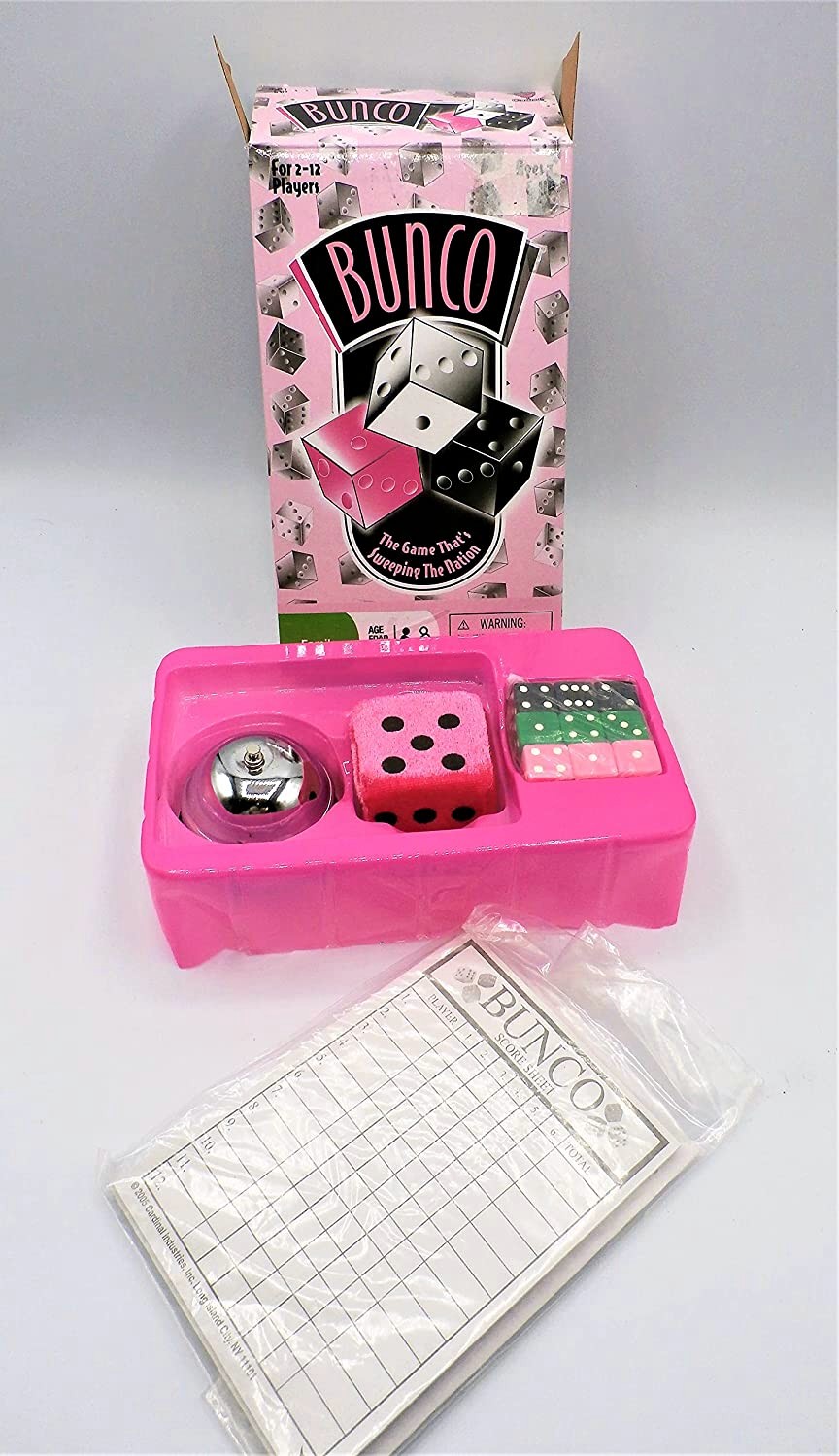 Scorecards Bell Includes Dice & Squishy Traveling Jewel Pencils Bunco: A Very Social Game 12-Player Party Dice Game 